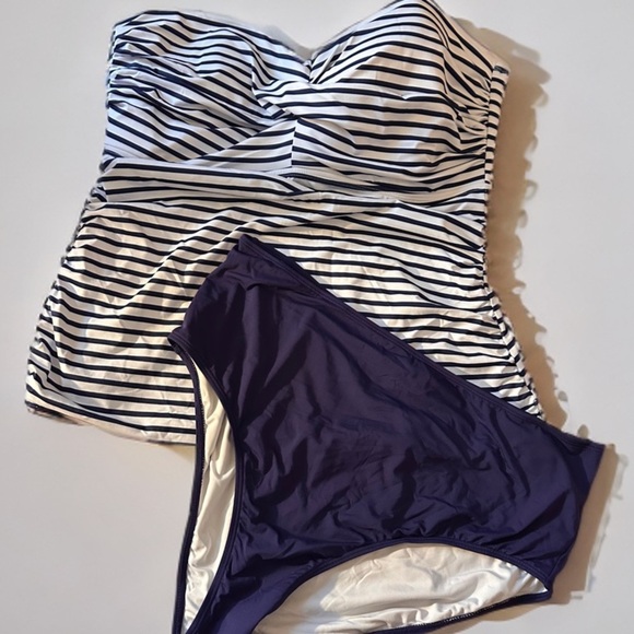 NWT  Women’s Plus Size 2 Piece Tankini With Bikini Bottom Swimsuit Size 20W - Picture 12 of 15